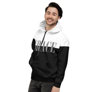 Grace Black and White Unisex Hoodie L